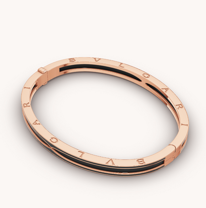 [Vellora Opalyn]ZERO 1 PINK GOLD WITH MATTE BLACK CERAMIC BRACELET
