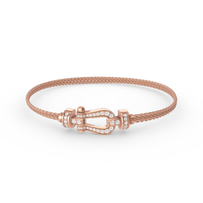 [Vellora Opalyn]FORCE SMALL HORSESHOE  DIAMOND CHAIN ROPE BRACELET