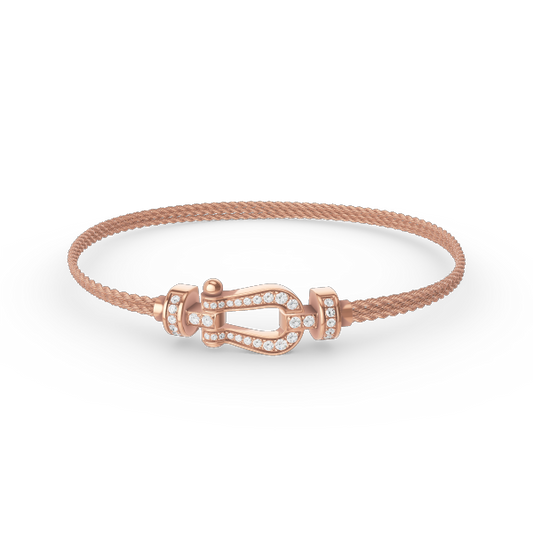 [Vellora Opalyn]FORCE SMALL HORSESHOE  DIAMOND CHAIN ROPE BRACELET