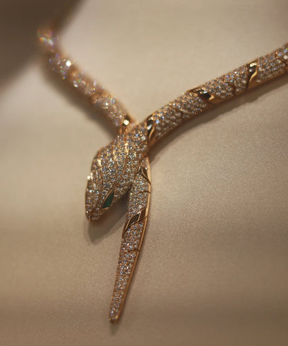[Vellora Opalyn]HAUTE COUTURE GOLD SERPENTI NECKLACE