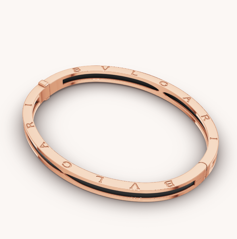 [Vellora Opalyn]ZERO 1 PINK GOLD WITH BLACK CERAMIC BRACELET