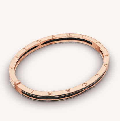 [Vellora Opalyn]ZERO 1 PINK GOLD WITH MATTE BLACK CERAMIC BRACELET