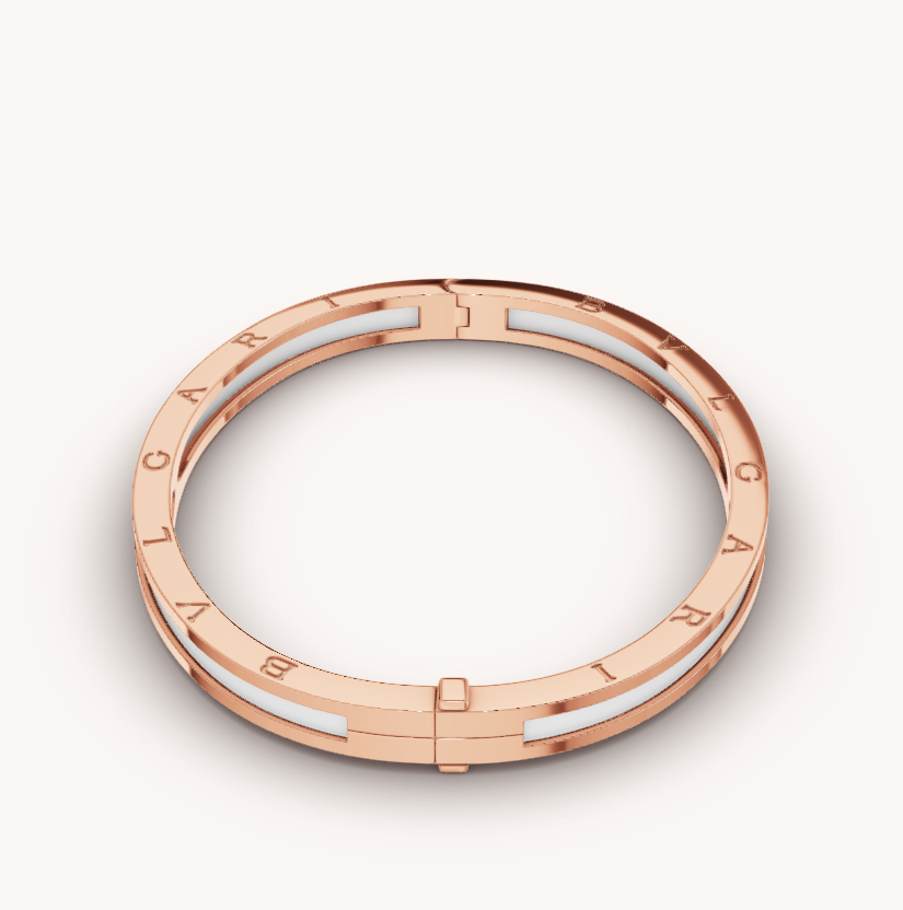 [Vellora Opalyn]ZERO 1 PINK GOLD WITH WHITE CERAMIC BRACELET