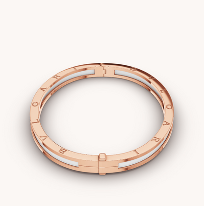 [Vellora Opalyn]ZERO 1 PINK GOLD WITH WHITE CERAMIC BRACELET