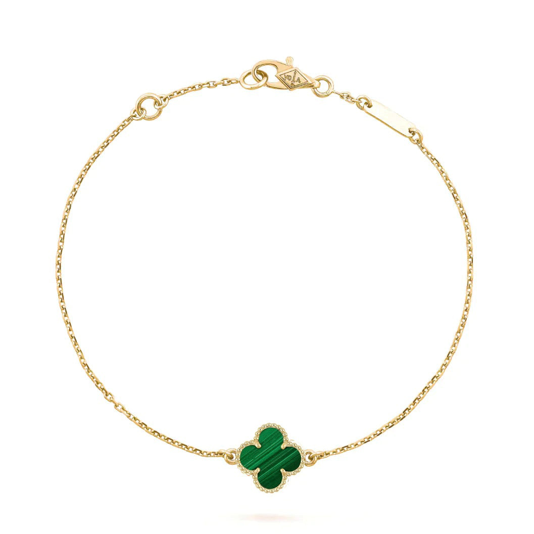 [Vellora Opalyn]CLOVER BRACELET MALACHITE 1 MOTIF