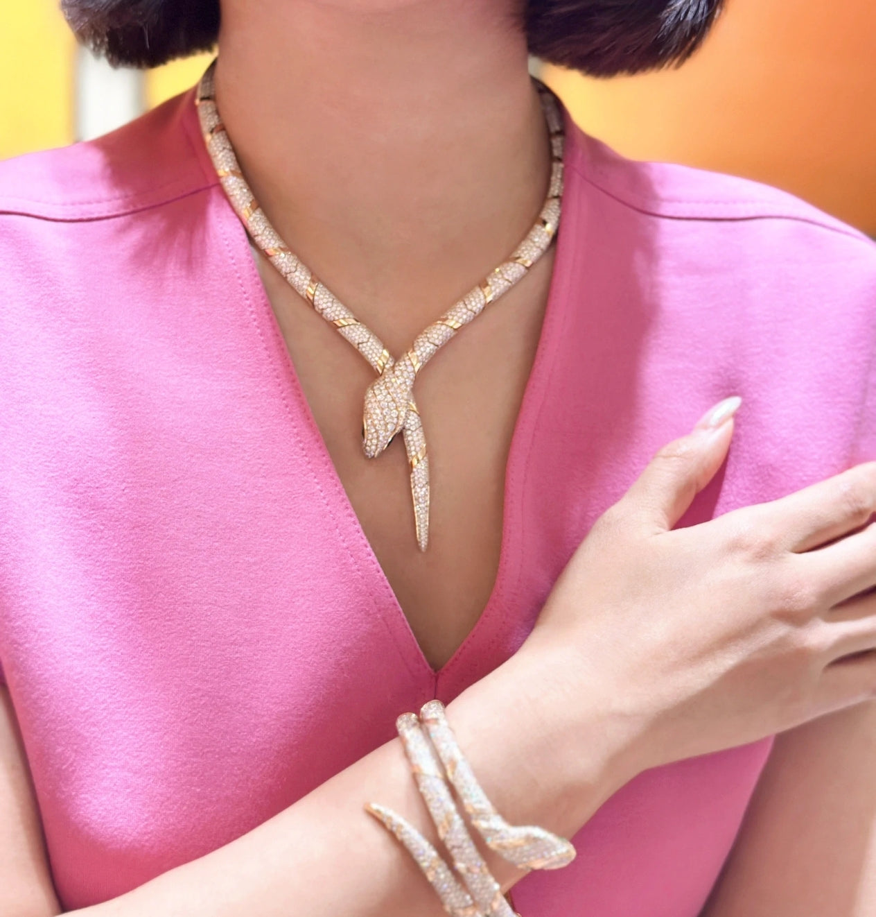 [Vellora Opalyn]HAUTE COUTURE GOLD SERPENTI NECKLACE