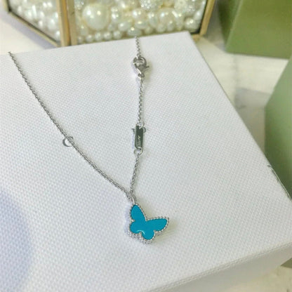 [Vellora Opalyn]BUTTERFLY TURQUOISE BUTTERFLY BRACELET SILVER