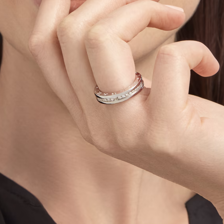 [Vellora Opalyn]ZERO 1 ONE-BAND PAVED DIAMONDS ON THE SPIRAL RING