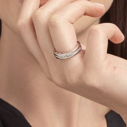 [Vellora Opalyn]ZERO 1 ONE-BAND PAVED DIAMONDS ON THE SPIRAL RING