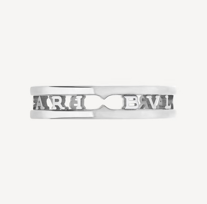 [Vellora Opalyn]ZERO 1 ONE-BAND WITH OPENWORK LOGO SPIRAL RING