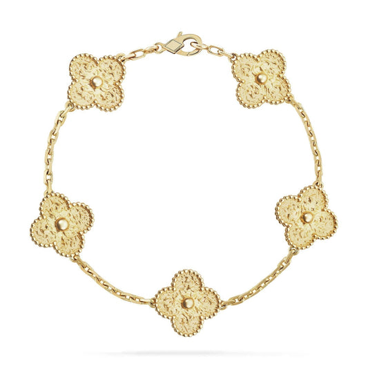 [Vellora Opalyn]CLOVER 5 MOTIFS BRONZING BRACELET