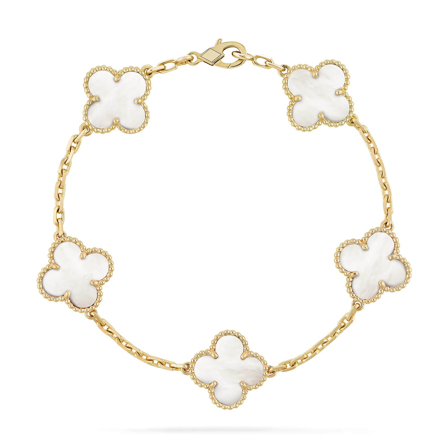 [Vellora Opalyn]CLOVER  5 MOTIF WHITE MOP BRACELET
