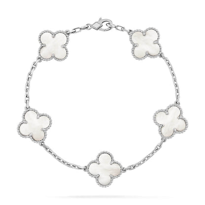 [Vellora Opalyn]CLOVER SILVER MOP 5 MOTIF BRACELET