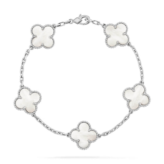[Vellora Opalyn]CLOVER SILVER MOP 5 MOTIF BRACELET