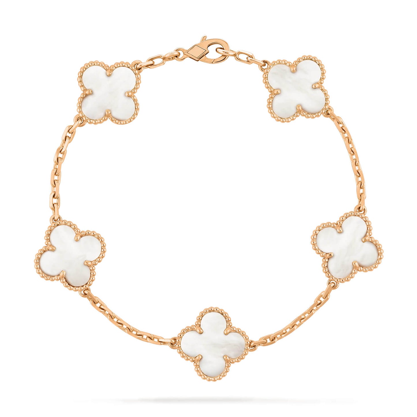[Vellora Opalyn]CLOVER  5 MOTIF WHITE MOP BRACELET