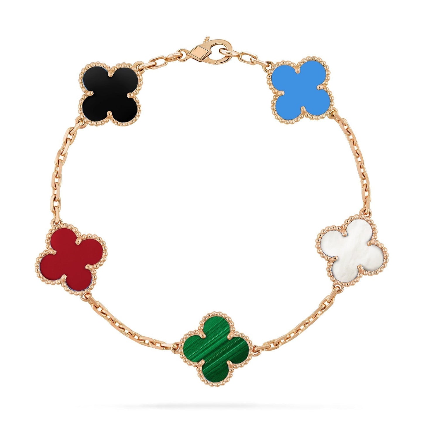 [Vellora Opalyn]CLOVER 5 MOTIFS MULTICOLOR  BRACELET