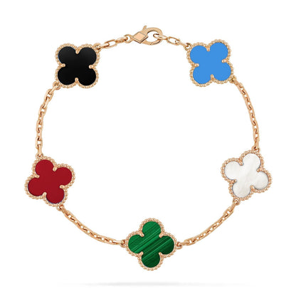 [Vellora Opalyn]CLOVER 5 MOTIFS MULTICOLOR  BRACELET