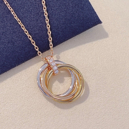 [Vellora Opalyn]TRINITY NECKLACE GOLD  DIAMONDS