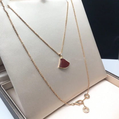 [Vellora Opalyn]DREAM NECKLACE CARNELIAN 1 DIAMOND