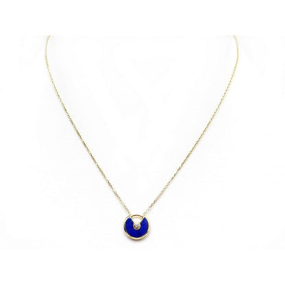 [Vellora Opalyn]AMULETTE ROSE GOLD AGATE NECKLACE