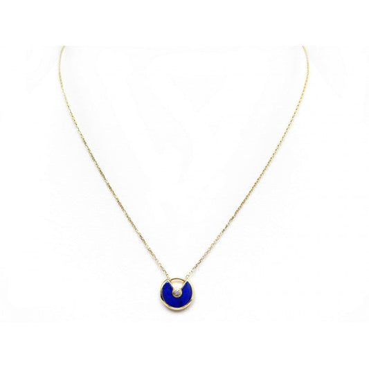 [Vellora Opalyn]AMULETTE ROSE GOLD AGATE NECKLACE