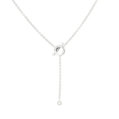 [Vellora Opalyn]FINESSE SILVER DIAMOND NECKLACE