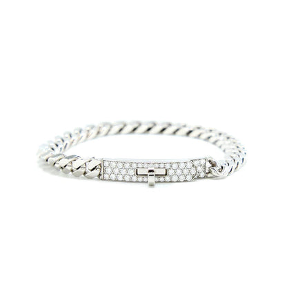 [Vellora Opalyn]KELLY CHAIN SILVER DIAMOND BRACELET
