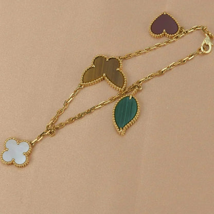 [Vellora Opalyn]LUCKY SPRING 5 MOTIF GOLD BRACELET