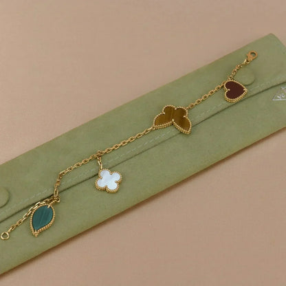 [Vellora Opalyn]LUCKY SPRING 5 MOTIF GOLD BRACELET