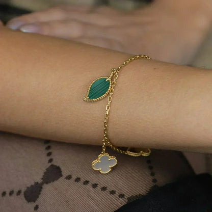 [Vellora Opalyn]LUCKY SPRING 5 MOTIF GOLD BRACELET