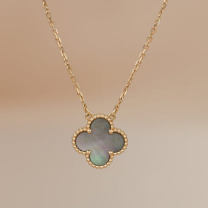 [Vellora Opalyn]CLOVER 15MM  GRAY MOTHER OF PEARL NECKLACE
