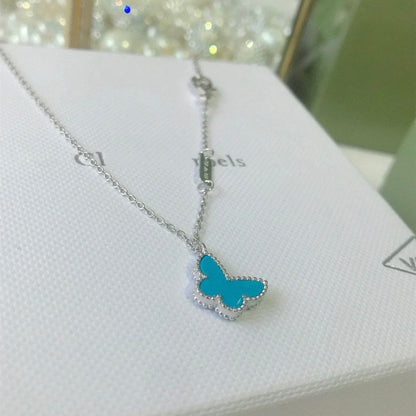 [Vellora Opalyn]BUTTERFLY TURQUOISE BUTTERFLY BRACELET SILVER