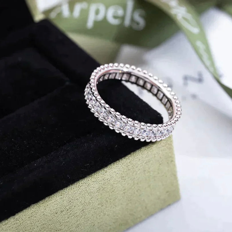 [Vellora Opalyn]PERLEE DIAMOND SILVER RING