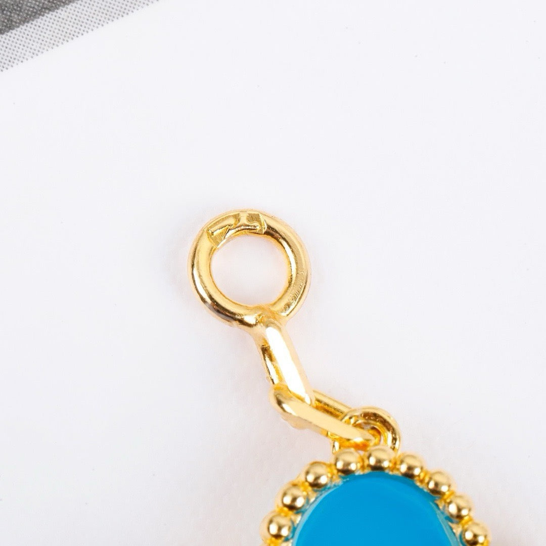 [Vellora Opalyn]CLOVER 5 MOTIFS TURQUOISE BRACELET