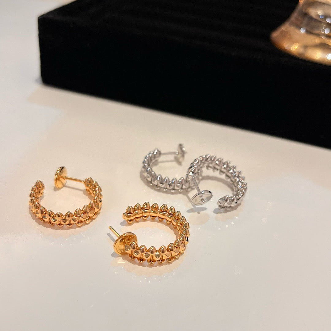 [Vellora Opalyn]CLASH SMALL HOOP EARRINGS