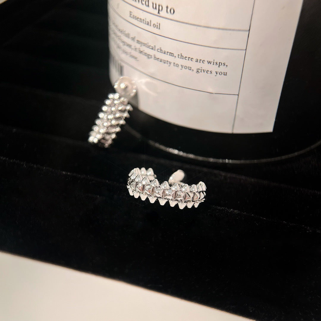 [Vellora Opalyn]CLASH SMALL HOOP EARRINGS