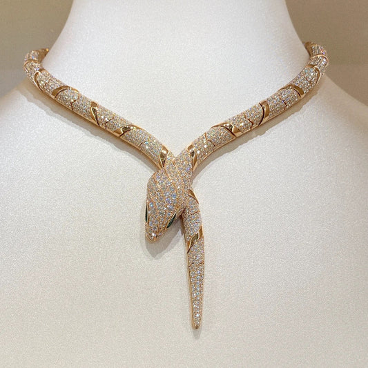 [Vellora Opalyn]HAUTE COUTURE GOLD SERPENTI NECKLACE