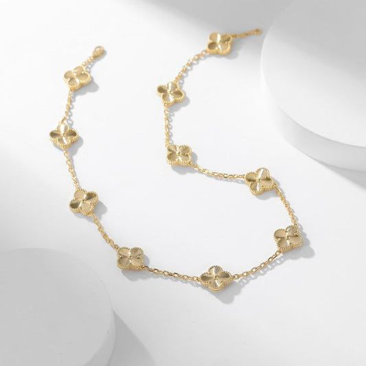 [Vellora Opalyn] CLOVER 10 MOTIFS LASER NECKLACE