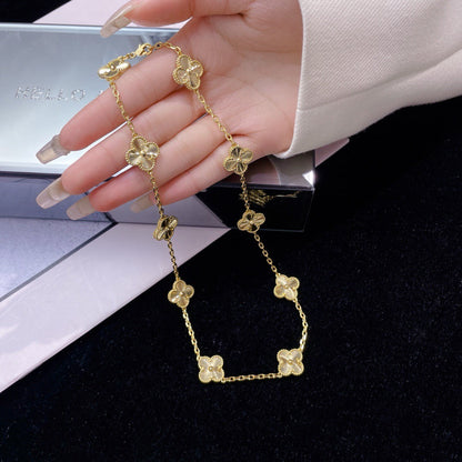 [Vellora Opalyn]CLOVER 10 MOTIFS LASER NECKLACE