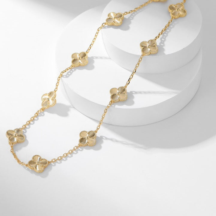 [Vellora Opalyn]CLOVER 10 MOTIFS LASER NECKLACE