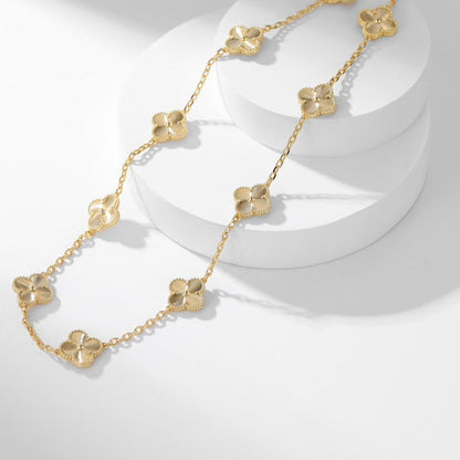 [Vellora Opalyn]CLOVER 10 MOTIFS LASER NECKLACE