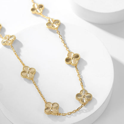 [Vellora Opalyn]CLOVER 10 MOTIFS LASER NECKLACE