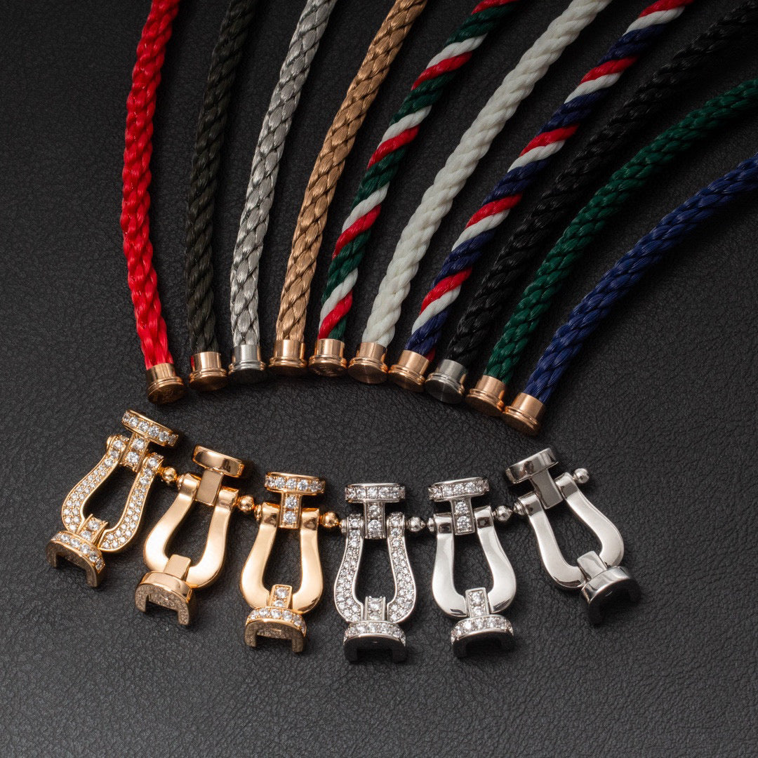 [Vellora Opalyn]FORCE LARGE HORSESHOE FULL DIAMOND BRACELET SILVER