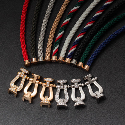 [Vellora Opalyn]FORCE LARGE HORSESHOE FULL DIAMOND BRACELET SILVER
