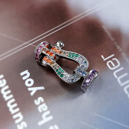 [Vellora Opalyn]FORCE LARGE HORSESHOE CLASP  METAL BRACELET