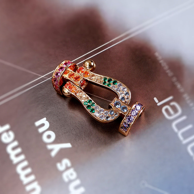 [Vellora Opalyn]FORCE LARGE HORSESHOE  COLORED DIAMOND BRACELET ROSE GOLD