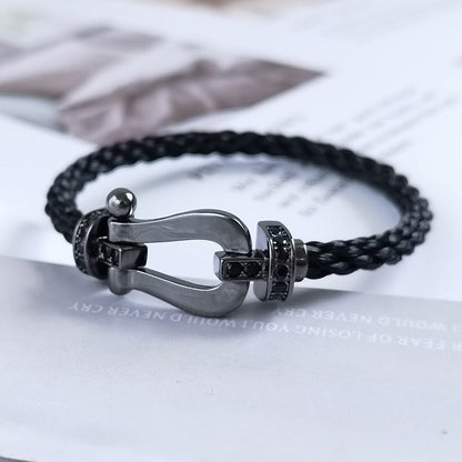 [Vellora Opalyn] FORCE LARGE SERIES HORSESHOE BLACK SAMURAI BRACELET