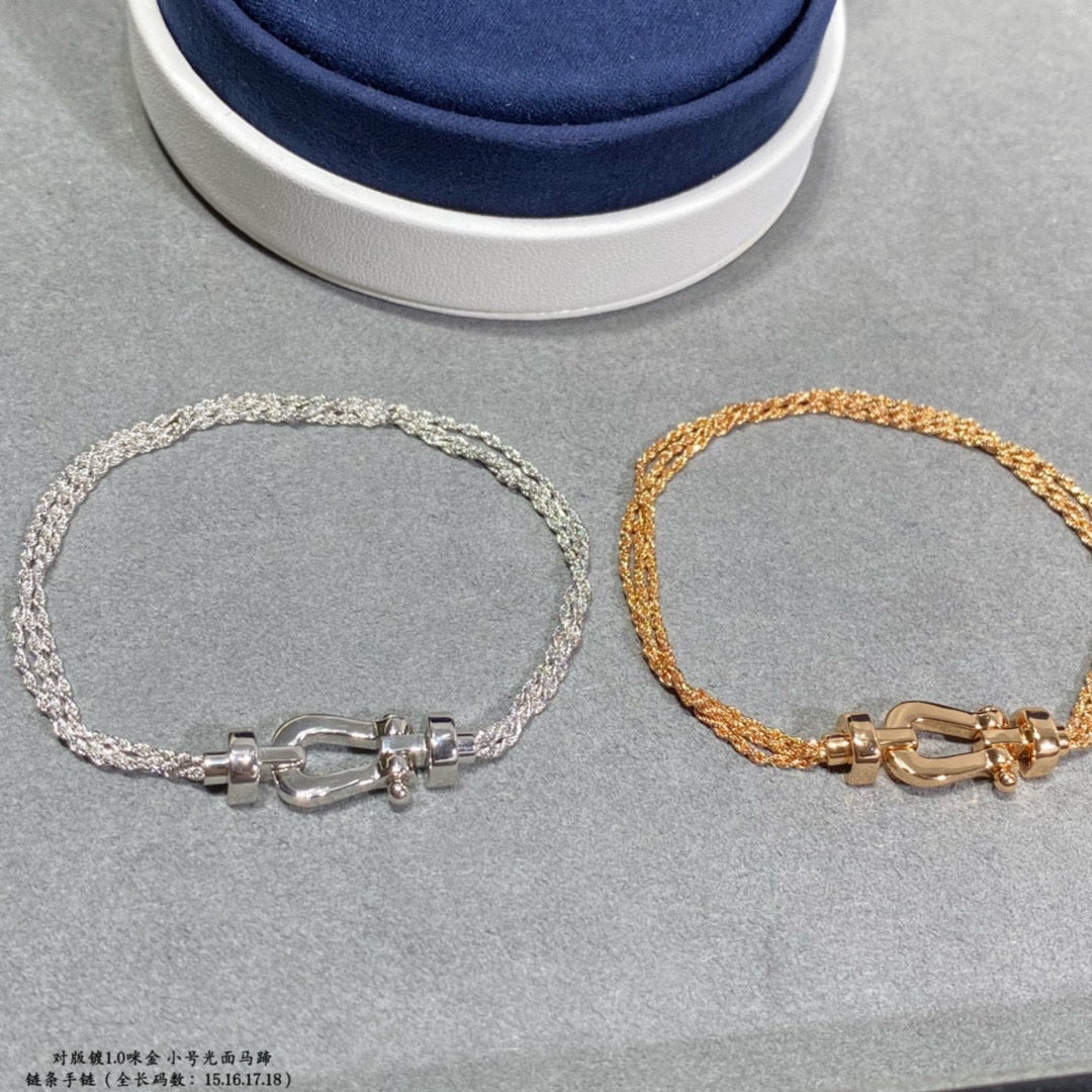 [Vellora Opalyn]FORCE SMALL HORSESHOE  DIAMOND CHAIN ROPE BRACELET
