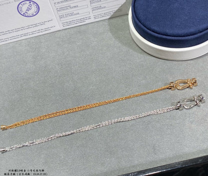 [Vellora Opalyn]FORCE SMALL HORSESHOE  DIAMOND CHAIN ROPE BRACELET