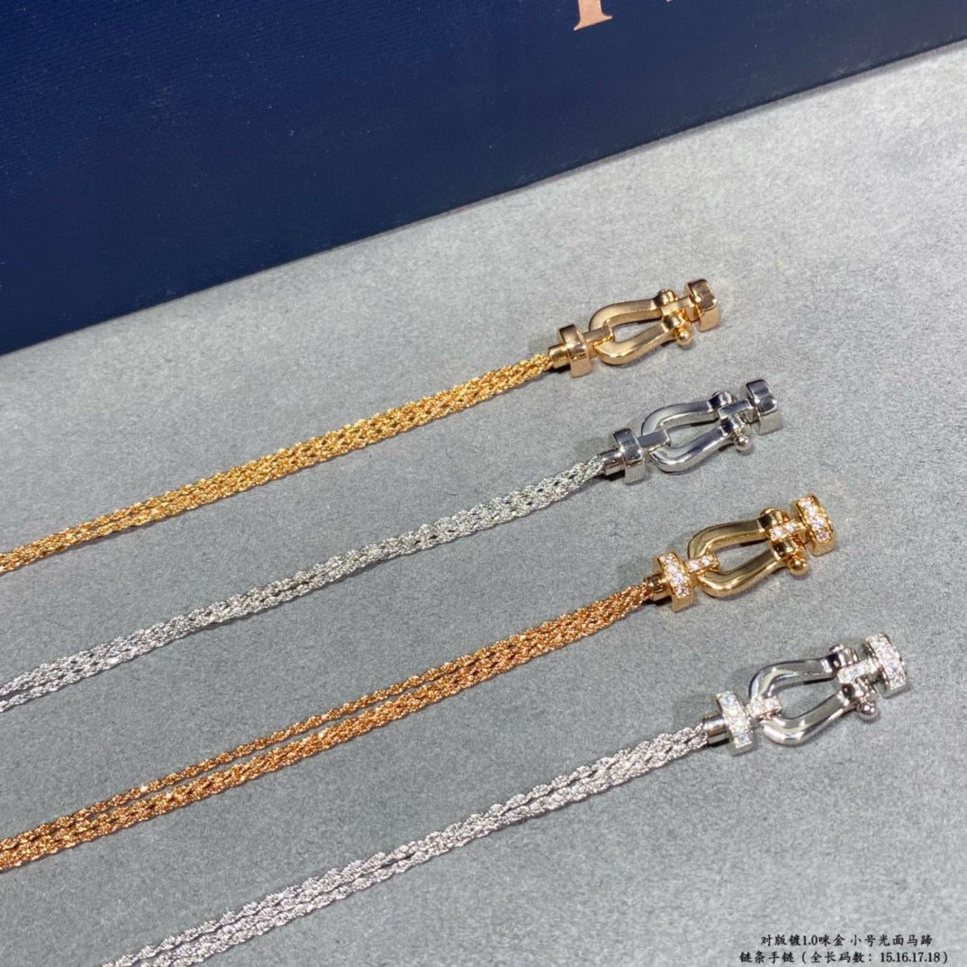 [Vellora Opalyn]FORCE SMALL HORSESHOE  DIAMOND CHAIN ROPE BRACELET